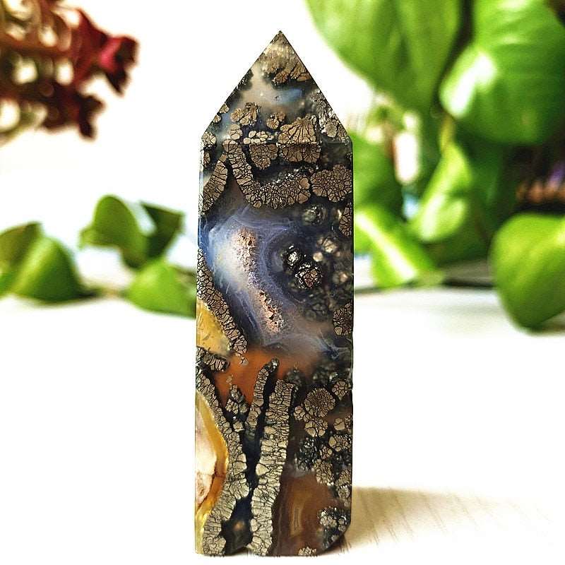 Agate Crystal Tower with Druzy