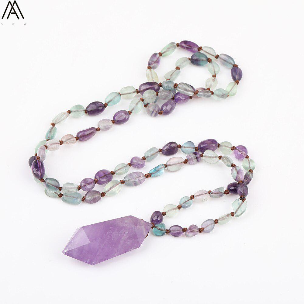 Amethyst Quartz Double Point Necklace in 11 Styles and 3 Lengths