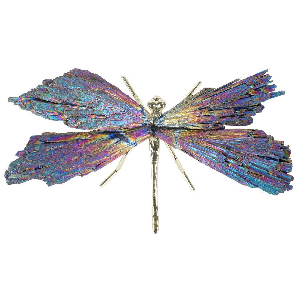 Black Tourmaline Titanium Plated Dragonfly Ornament