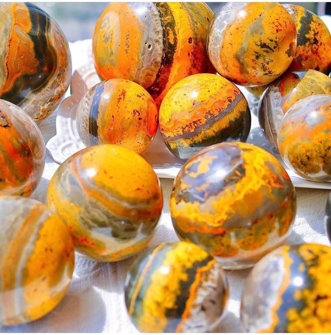 High quality One bumble bee jasper sphere