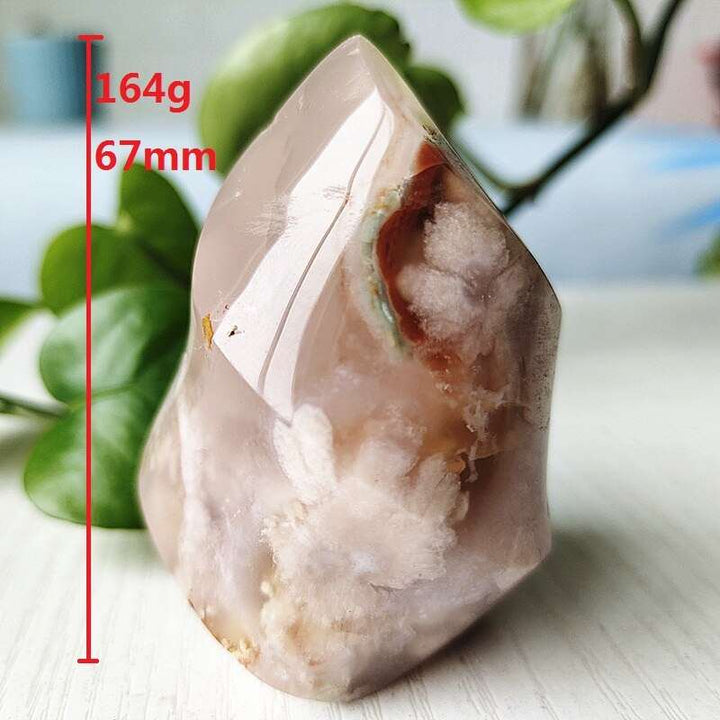 Cherry Blossom Agate Crystal Flame