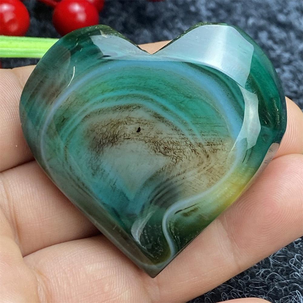 Green Agate Heart