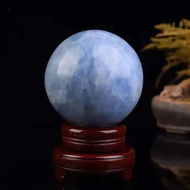 Blue Celestite Crystal Sphere w/t Stand