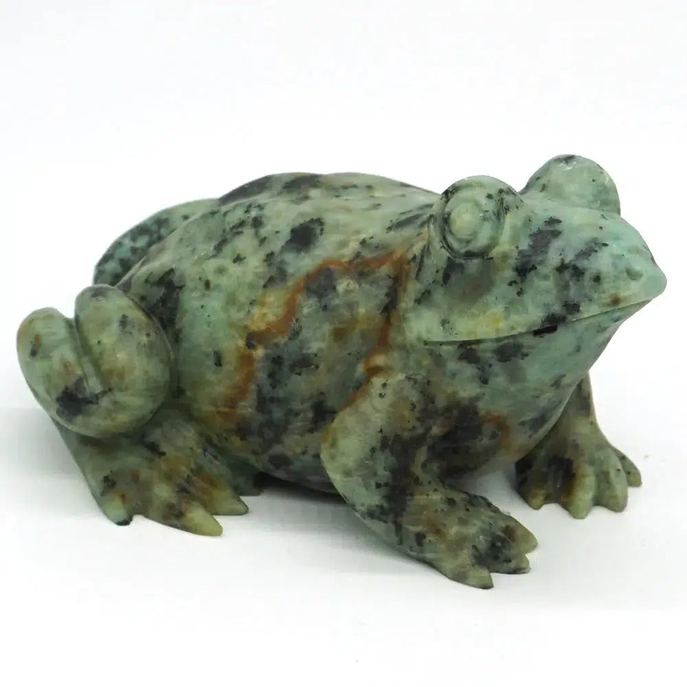African Turquoise Jasper Carved Frog 3.54"