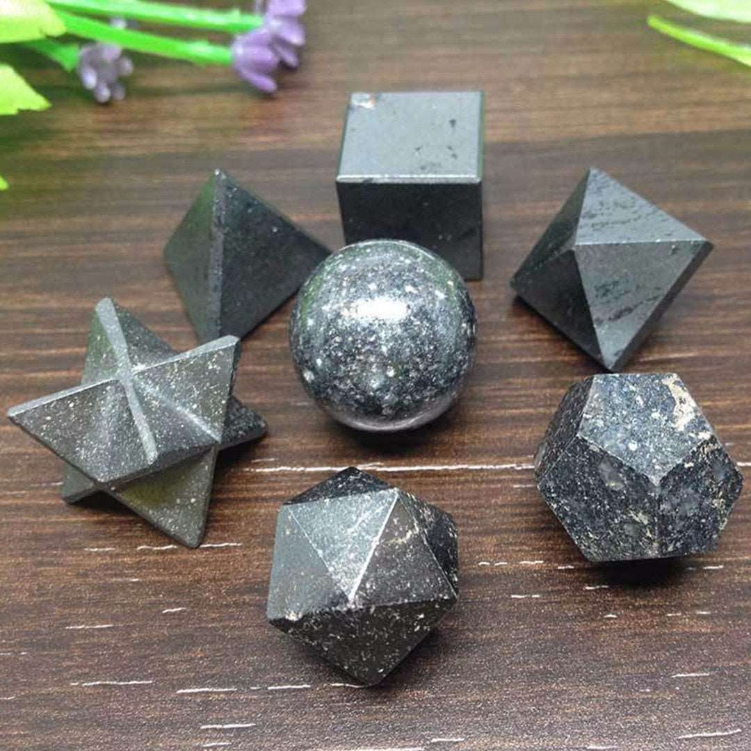 Hematite Platonic Solids 7 Piece Set