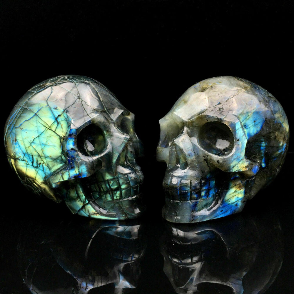 Labradorite Skull Hand Carved Crystal
