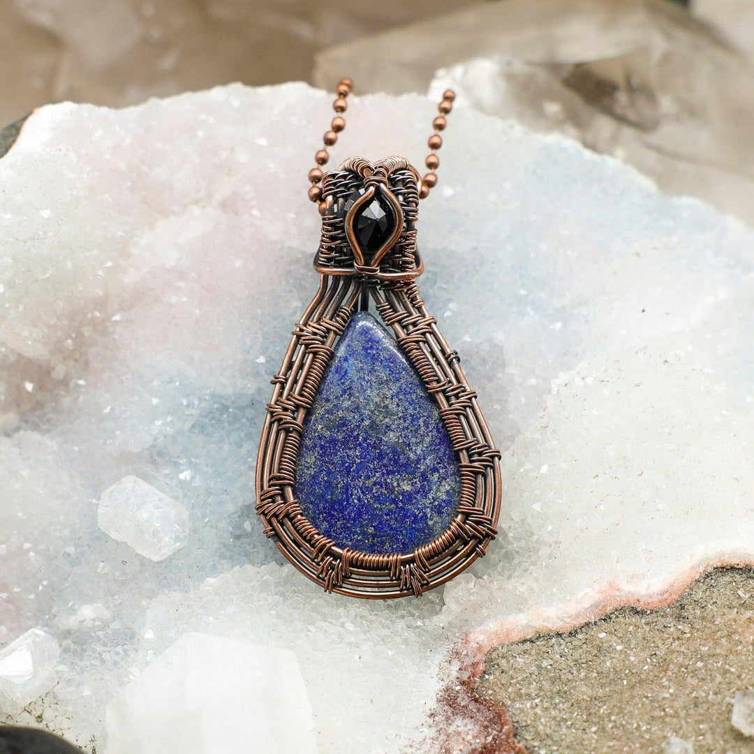 Lapis Lazuli Wire Wrap Crystal Pendant