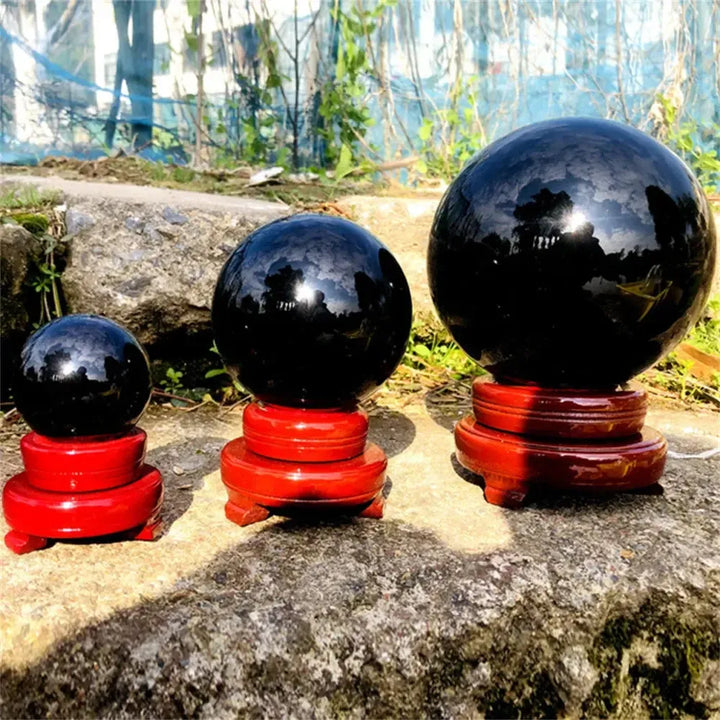 Natural Obsidian Crystal Sphere-Spheres-Ali-Obsidian-40mm-Crystal Destiny
