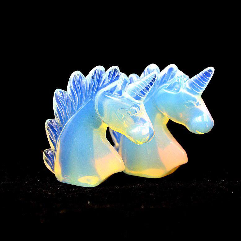 Opal Unicorn Hand Carved Crystal