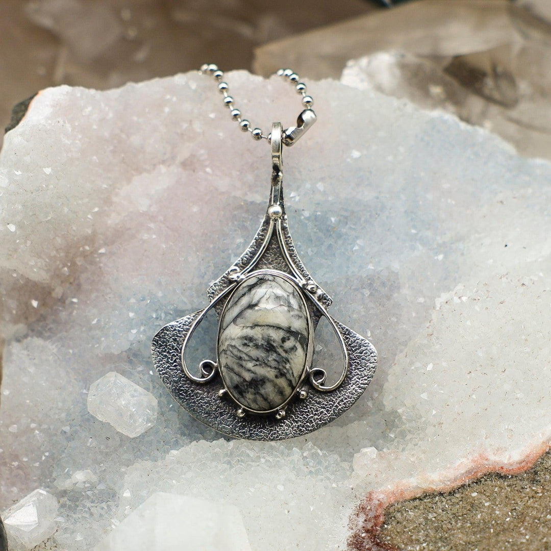 Pinolite On 925 Silver Pendant
