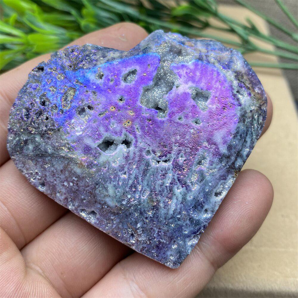 Purple Aura Sphalerite Crystal Heart