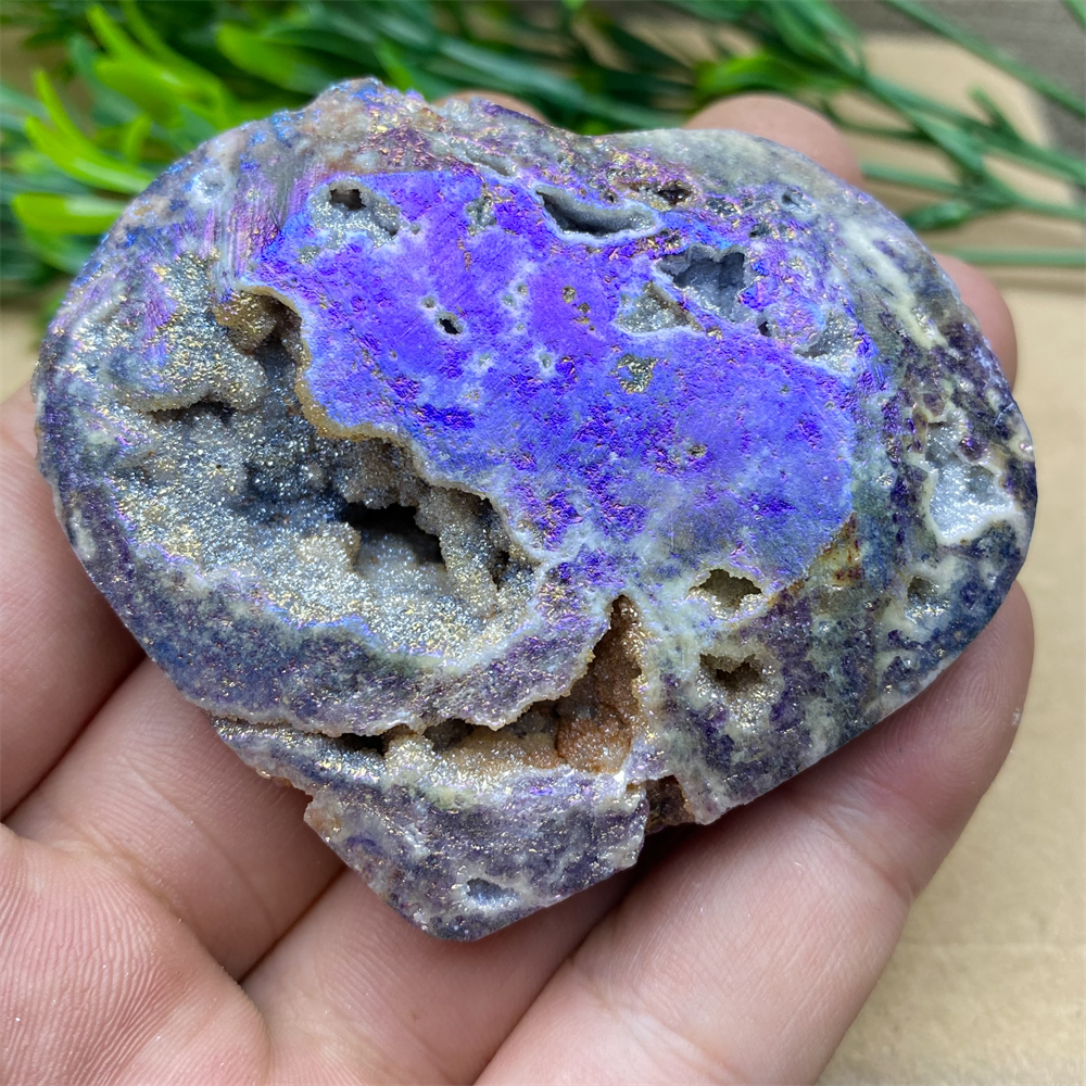 Purple Aura Sphalerite Crystal Heart