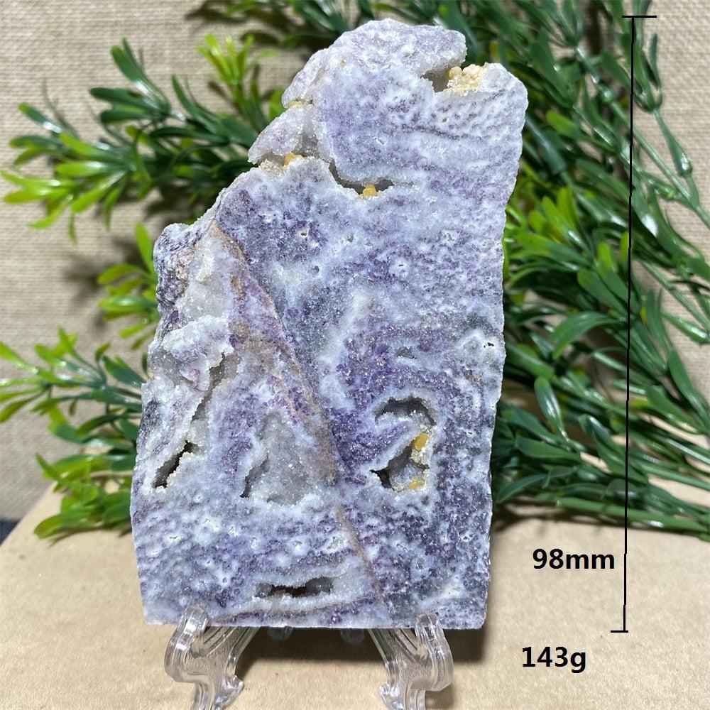 Purple Sphalerite Geode Slice + Stand