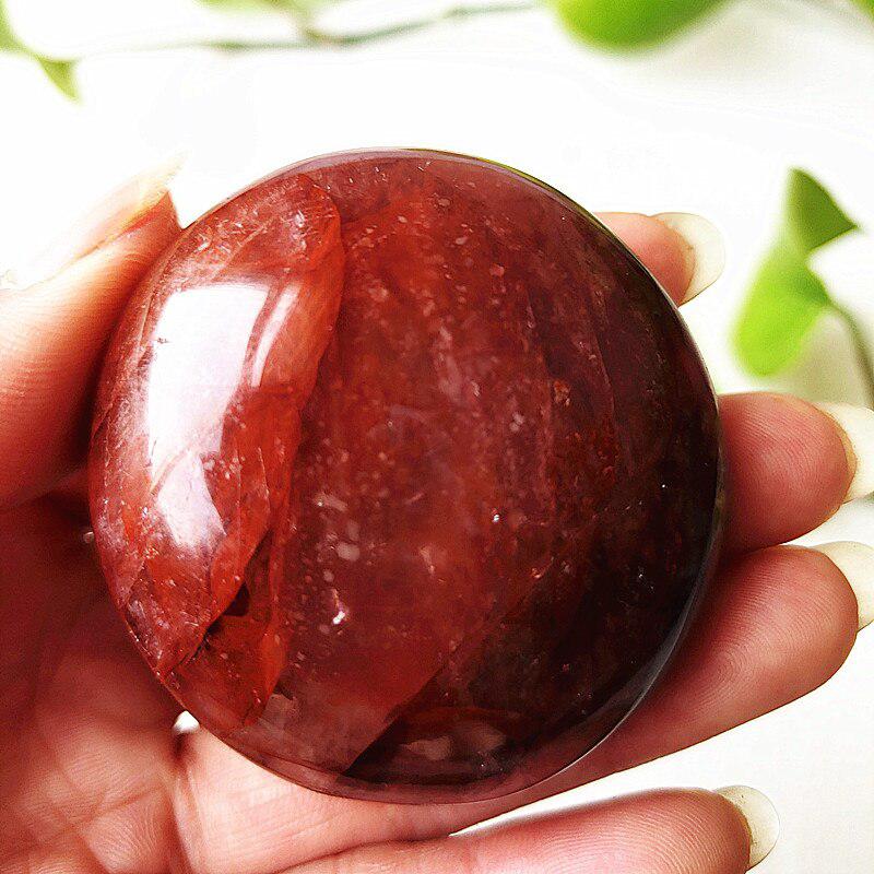 Red Hematoid Quartz Palm Stone