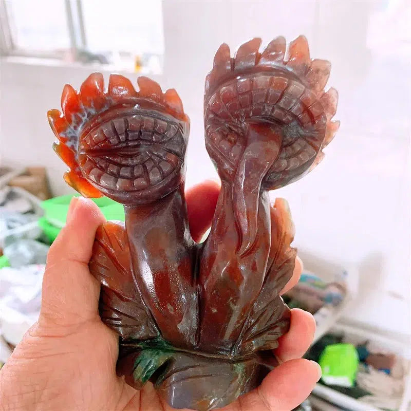 Ocean Jasper Cannibal Flower Carving