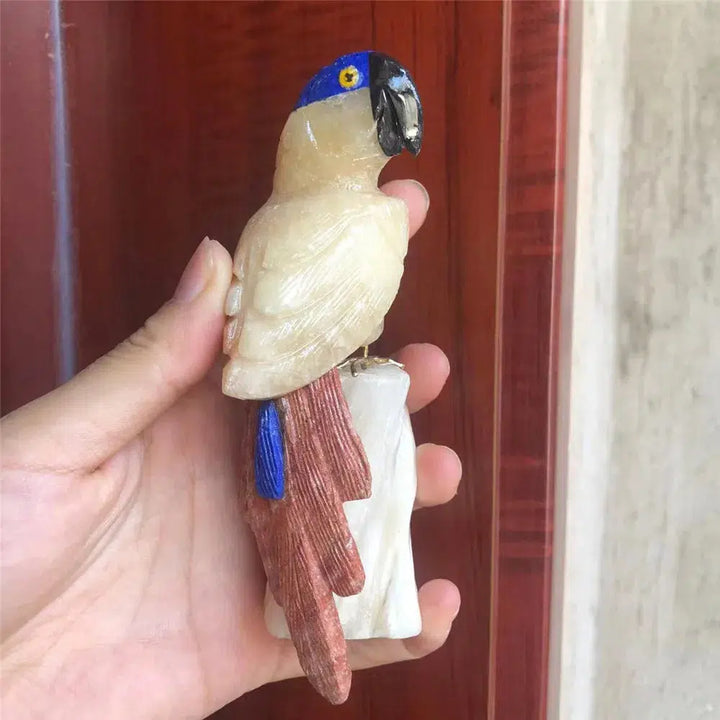 Colorful Crystal Parrot Carving