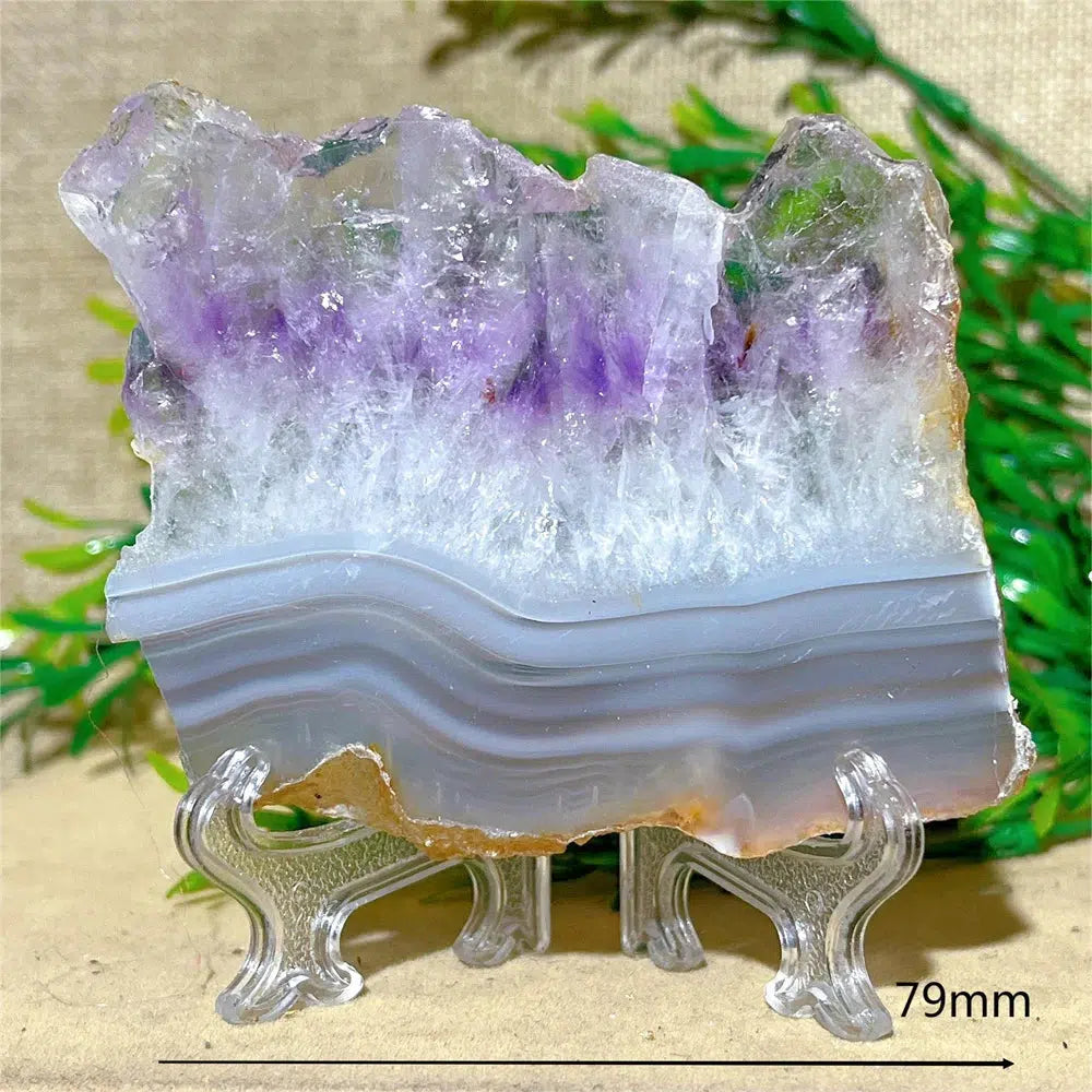 Amethyst Crystal Geode Slice + Stand
