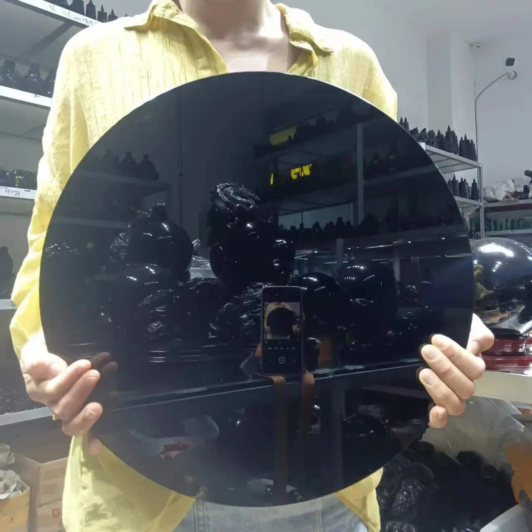 Obsidian Polished Disc Scrying Mirror