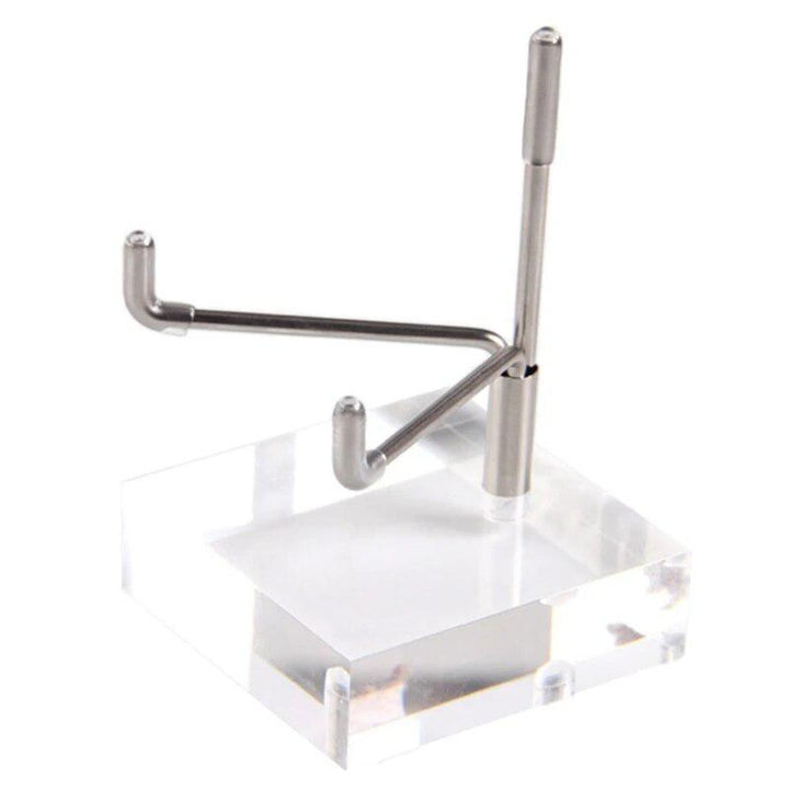 Clear Acrylic Display Stand with Adjustable Metal Arms Easel Style
