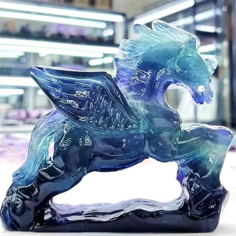 Fluorite Unicorn Crystal Carving