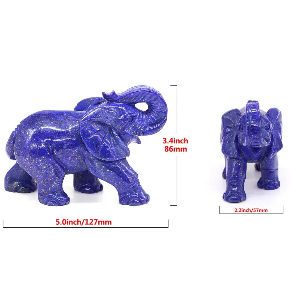 Lapis Lazuli Crystal Hand Carved Elephant