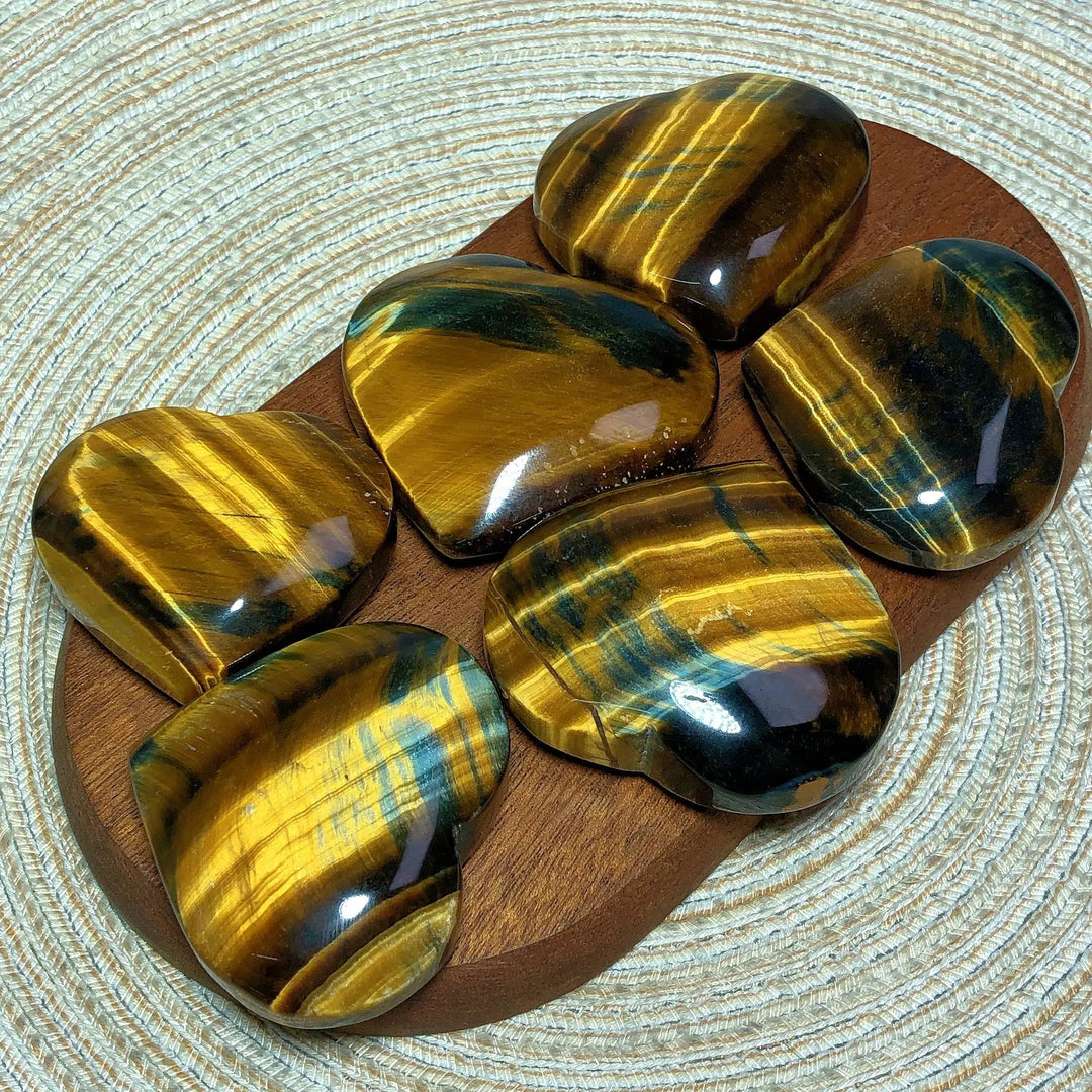 Blue And Yellow Tiger Eye Heart