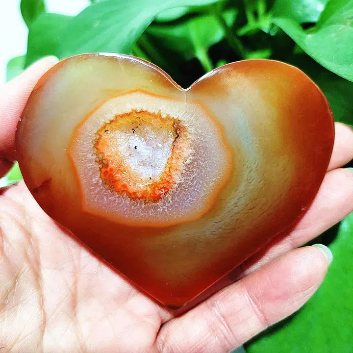 Carnelian Geode Agate Heart