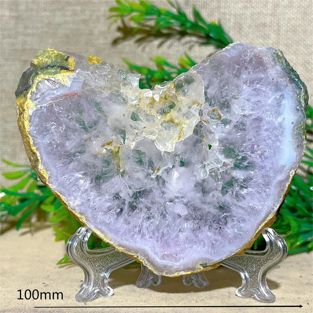 Amethyst Crystal Geode Slice + Stand