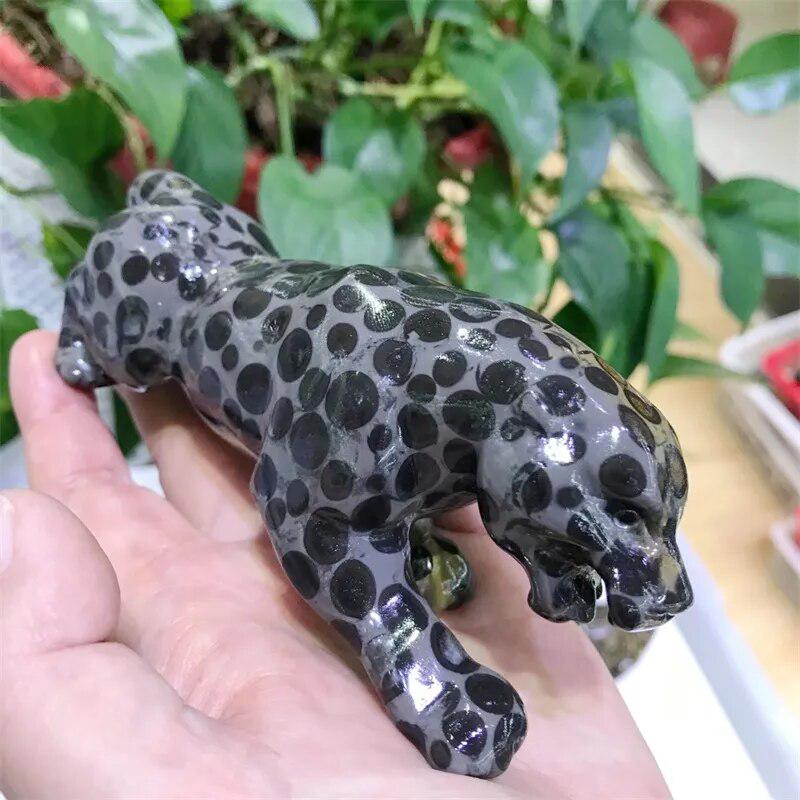 Leopardskin Jasper Cheetah Carving