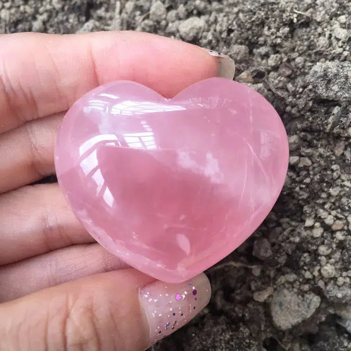 Rose Quartz Crystal Carved Heart