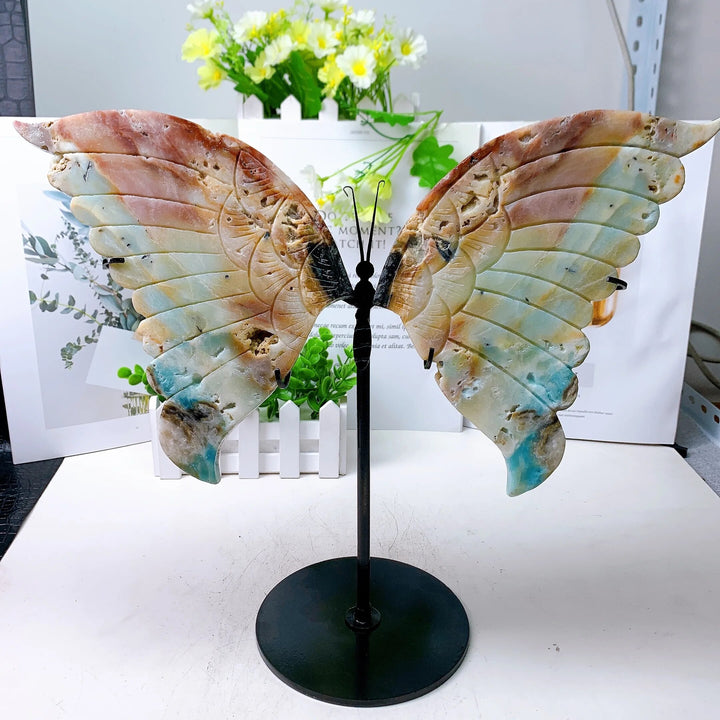 Amazonite Hand Carved Butterfly Wings