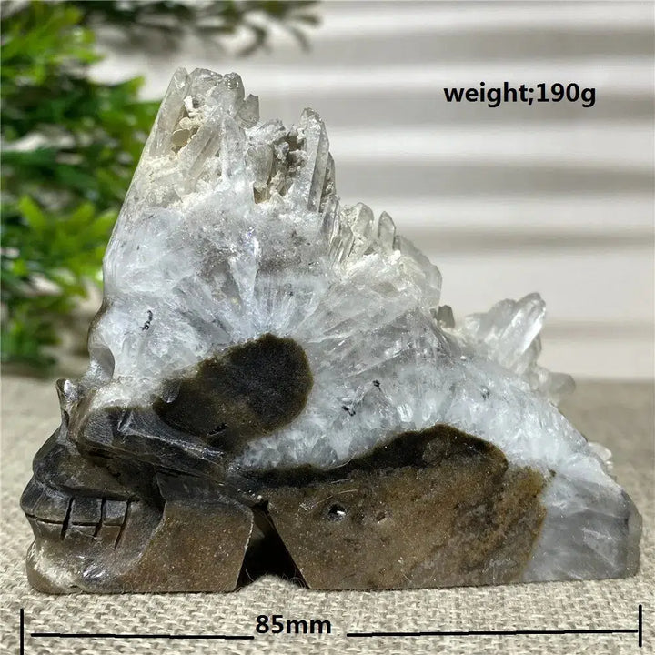 Quartz Crystal Cluster Skull