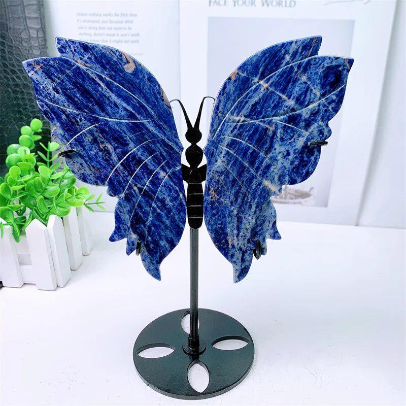Sodalite Butterfly Wings Carving