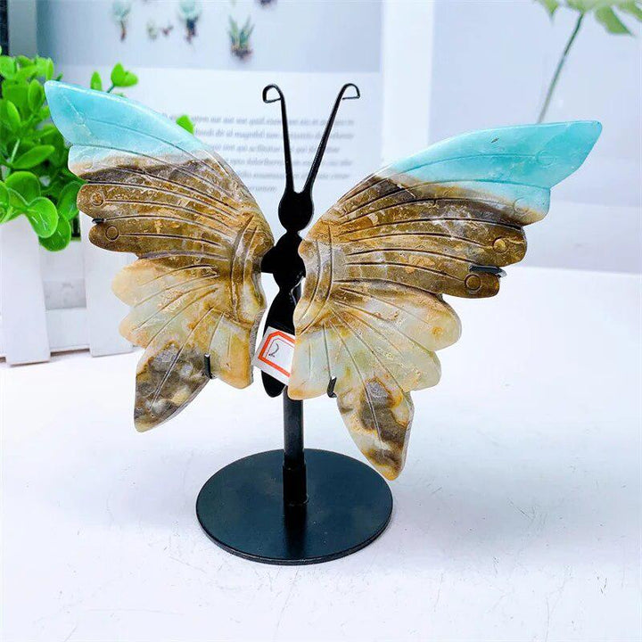 Amazonite Butterfly Wings Carving