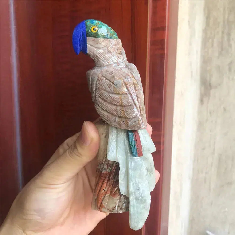 Colorful Crystal Parrot Carving