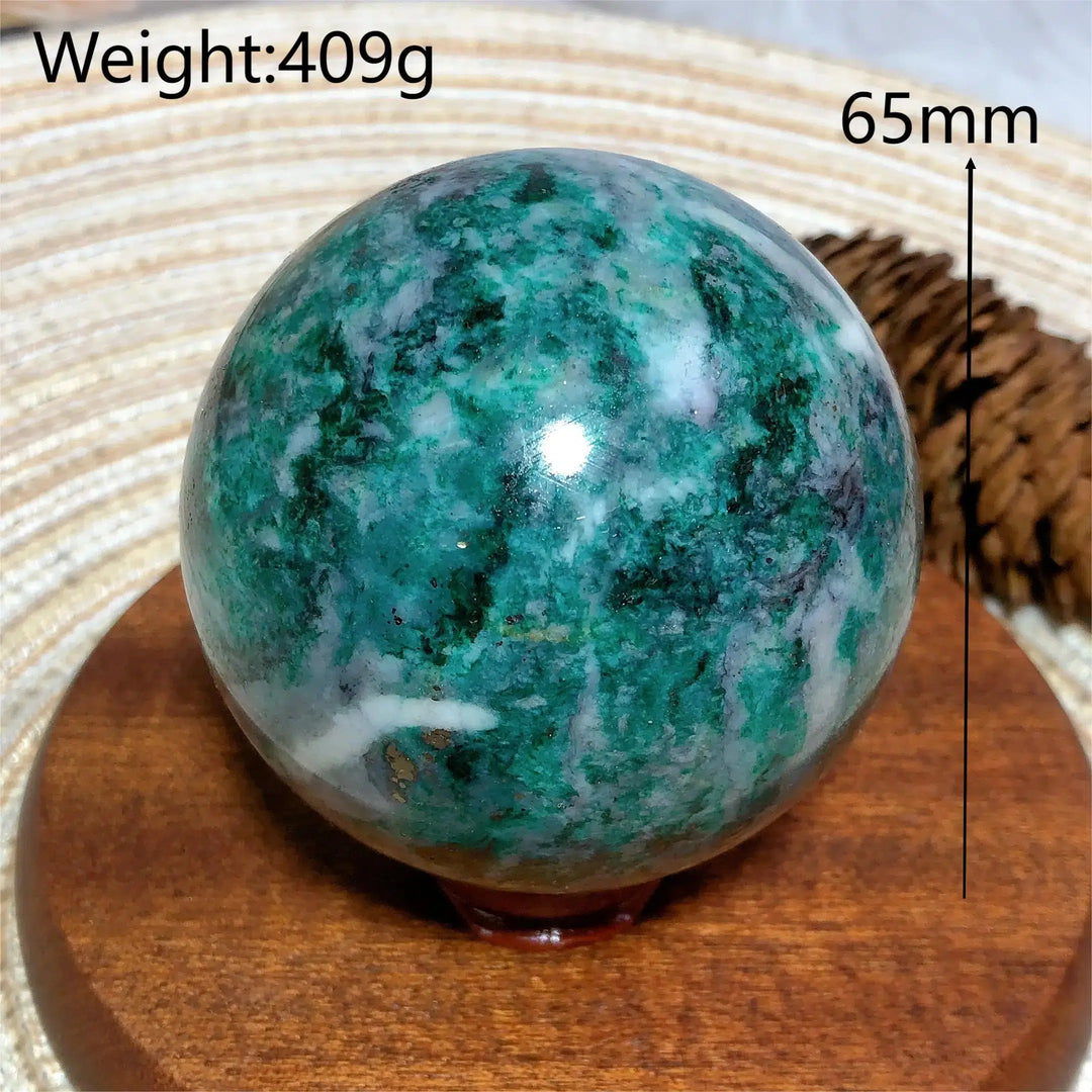Dioptase and Pyrite Sphere
