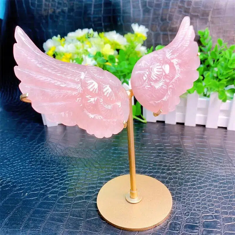 Rose Quartz Angel Wings