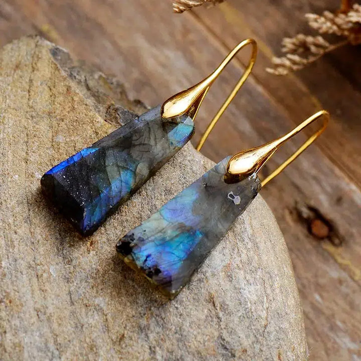 Geometric Dangle Crystal Earrings