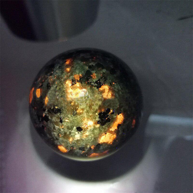 Yooperlite 'Fire Stone' UV Reactive Sphere