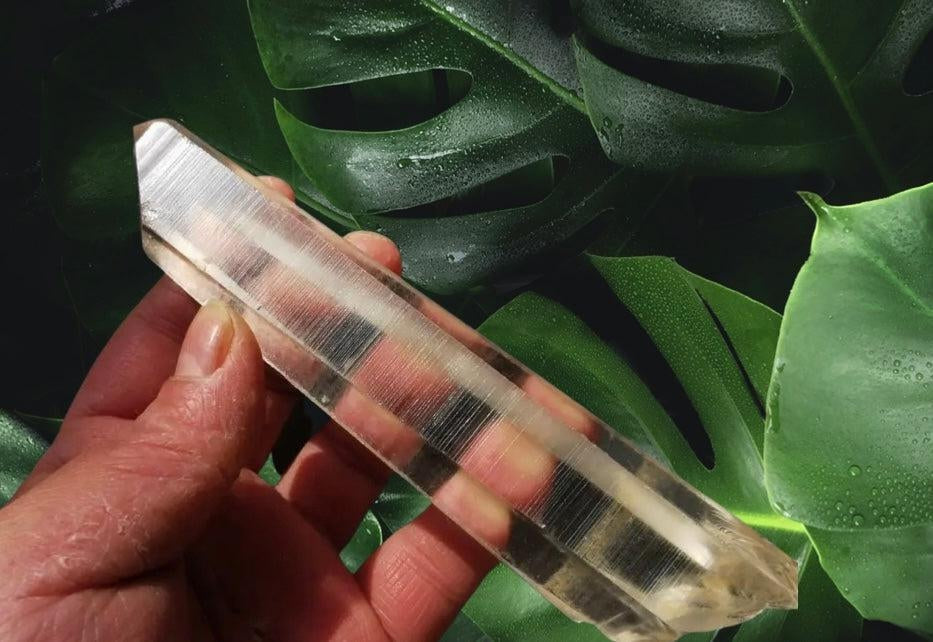 Lemurian Seed Quartz crystal with horizontal striations for ancient wisdom