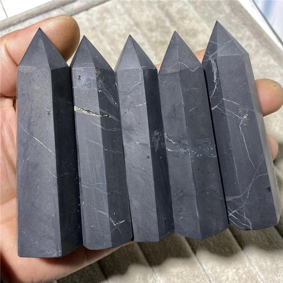 Shungite crystal for EMF protection and purification