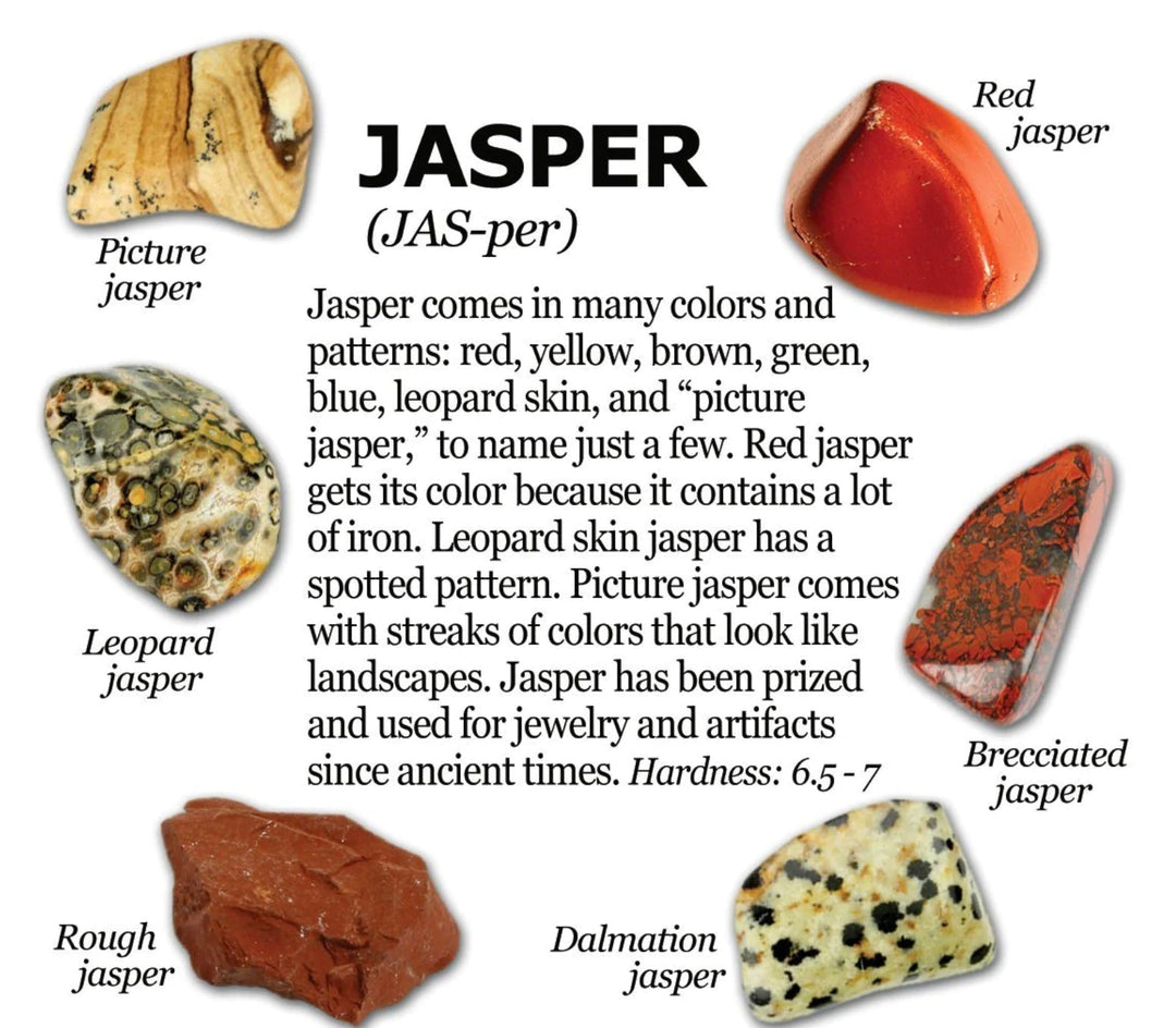 Jasper crystal varieties for grounding, nurturing, and earth healing energy