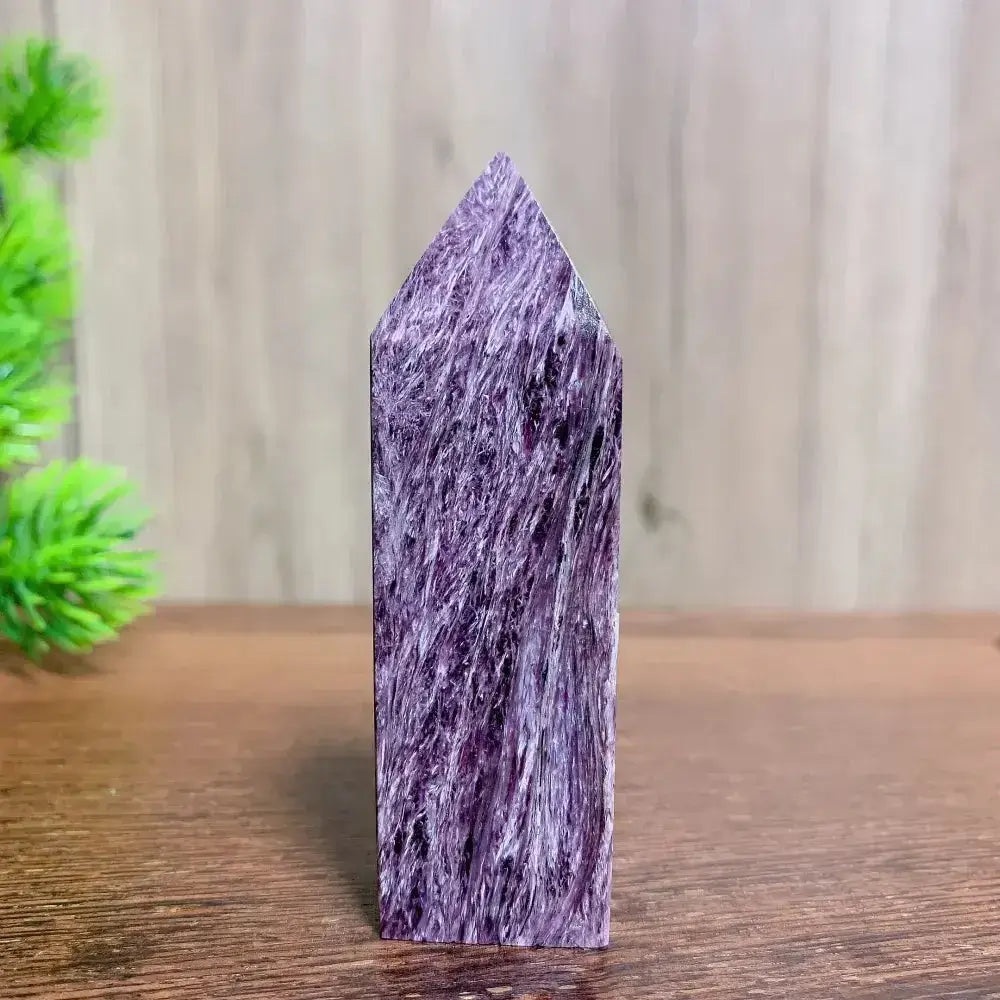 Unique Natural Gems Purple Charoite Towers Mix Green Tourmaline mica Stone Healing Crystals Reiki Home Decor Gift-Crystal Destiny-49g 6.2cm-Crystal Destiny