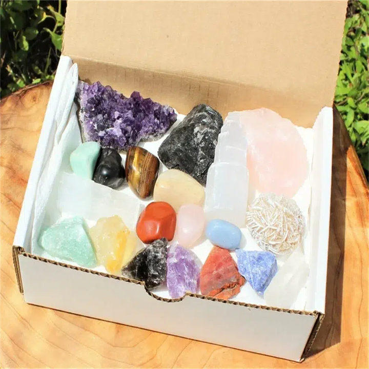 20 pc Crystal Kit - Natural Rough & Tumbled Specimens