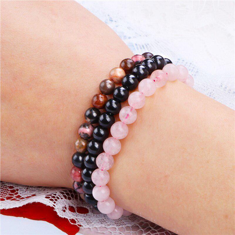 3 Pcs Natural Stone Bracelet 8mm