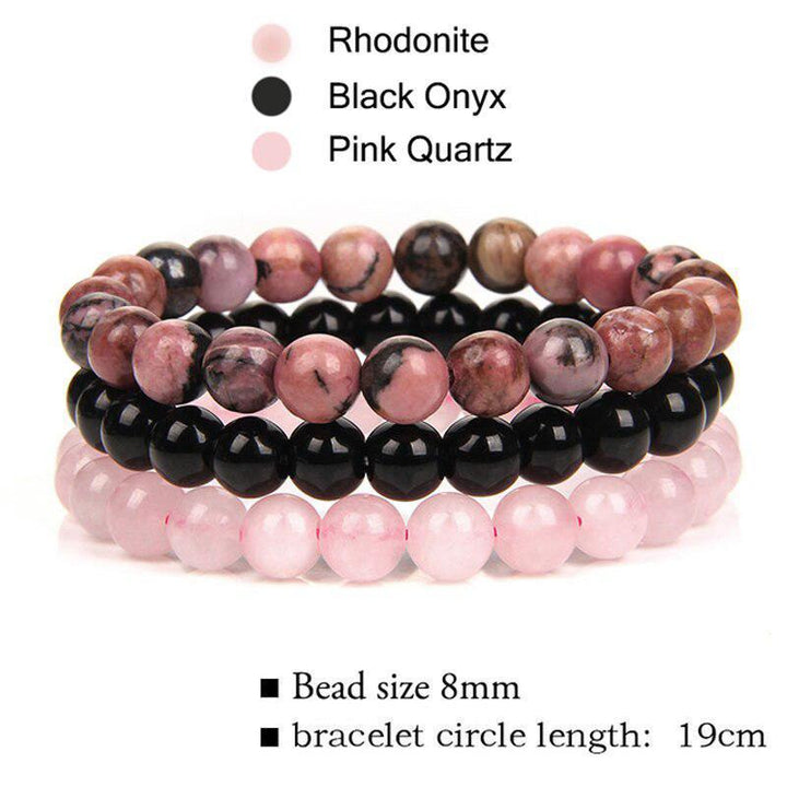 3 Pcs Natural Stone Bracelet 8mm