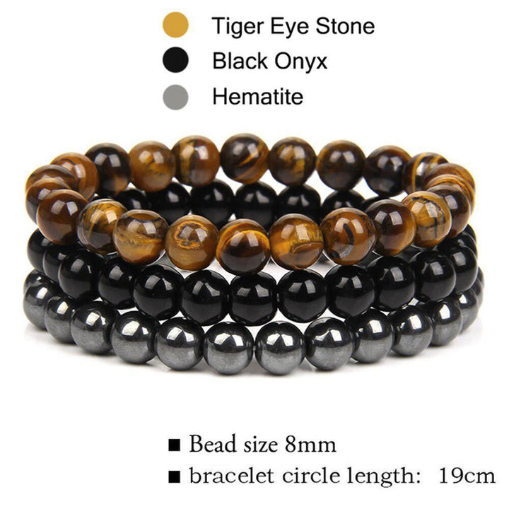 3 Pcs Natural Stone Bracelet 8mm