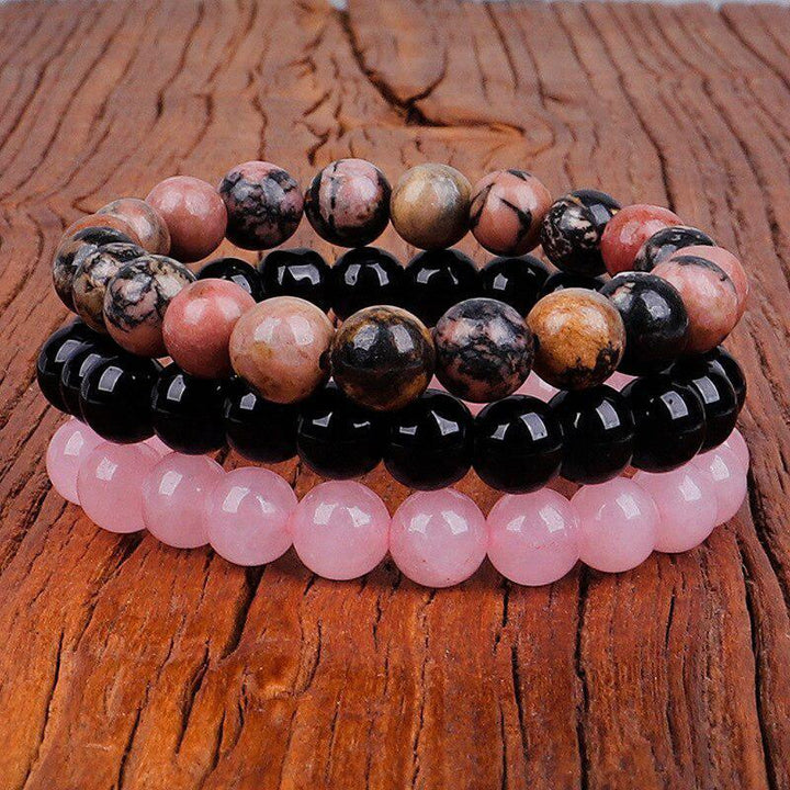 3 Pcs Natural Stone Bracelet 8mm