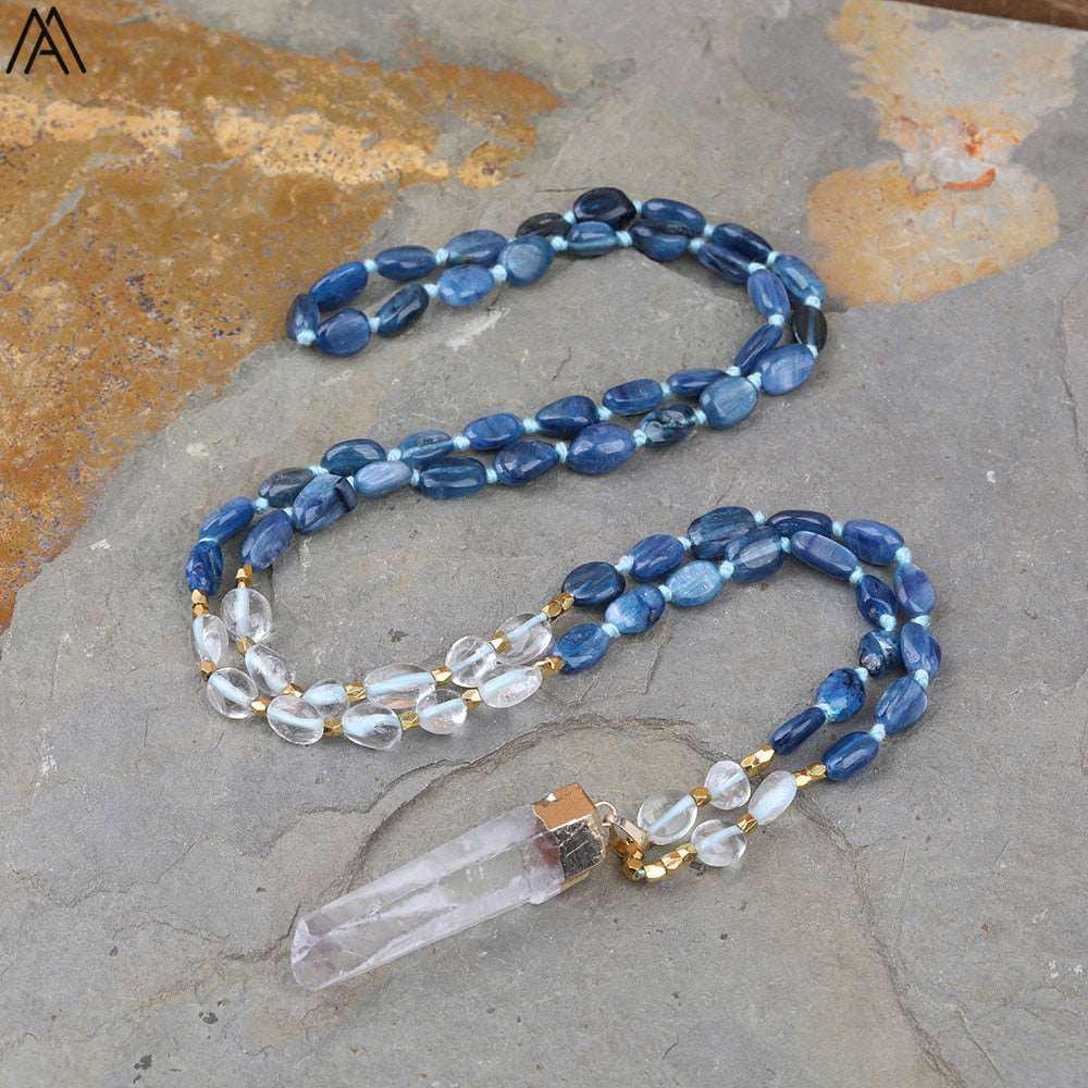 32 Types of Crystal Beaded Necklaces with Quartz Point Guru Stone