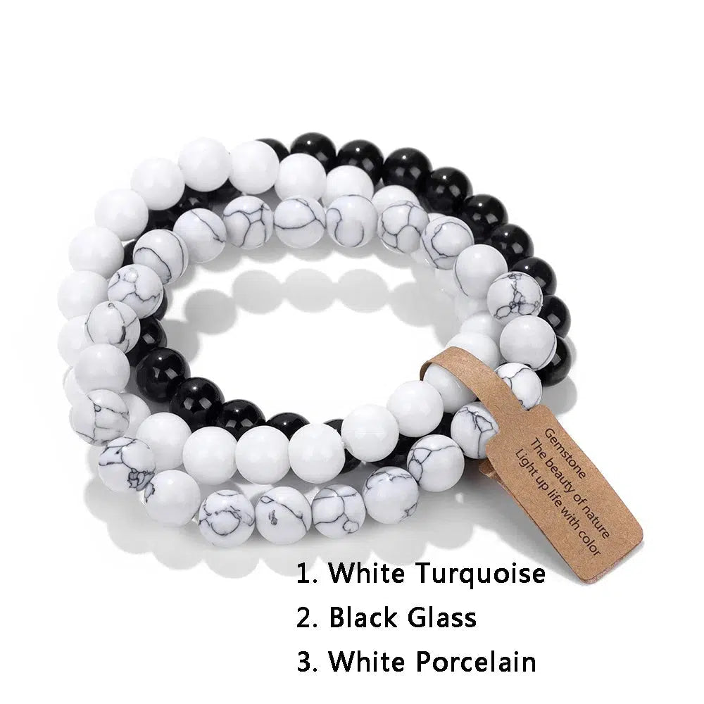 3PCS Natural Stone Bracelet Set